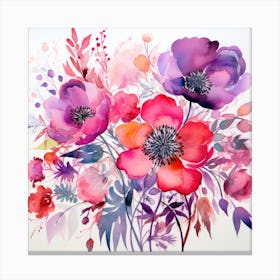 Watercolor Flowers 7 Canvas Print