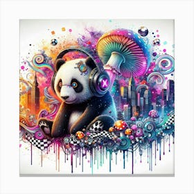 Psychedelic Panda 12 Canvas Print