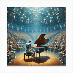 Robots Playing Piano 1 Canvas Print