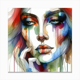 Watercolor Of A Woman 31 Canvas Print