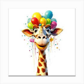 Birthday Giraffe 2 Canvas Print