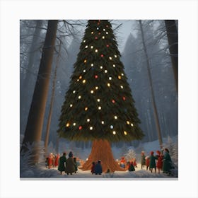 Christmas Tree In The Woods 9 Canvas Print