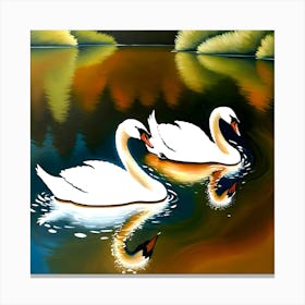 Swans on the Lake Canvas Print