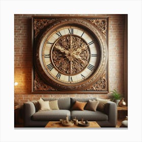 Large Wall Clock 6 Canvas Print