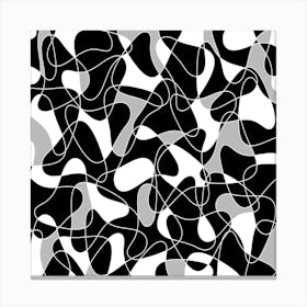 Abstract Black And White Pattern 4 Canvas Print
