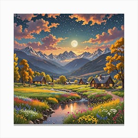 Sunset In The Mountains 6 Canvas Print