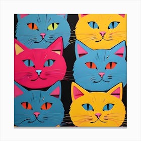 Colorful Cats Canvas Print