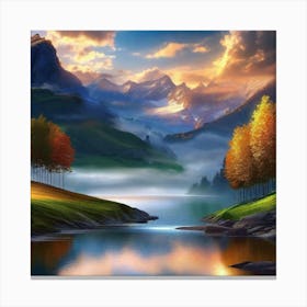 Mountain Landscape Wallpaper 4 Canvas Print