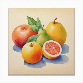 Watercolor Fruit Painting Canvas Print