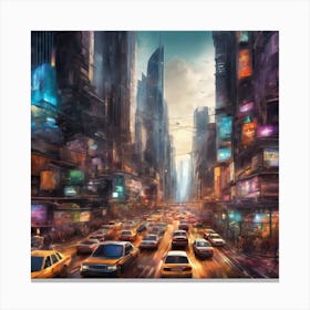 Futuristic City Canvas Print