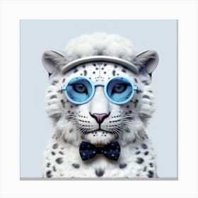 Snow Leopard In Sunglasses Canvas Print
