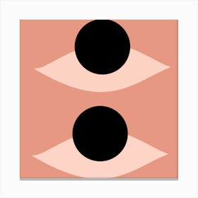 Pink Eyes With Black Dots Canvas Print