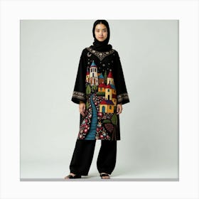 Islamic Embroidered Dress Canvas Print