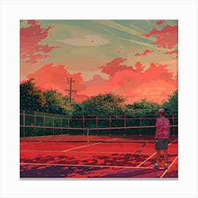 A Tennis Tournament Lofi Illustration 1718671258 1 Canvas Print