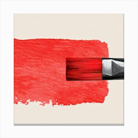 Red Paint Brush Canvas Print