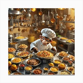 Monkey Chef Canvas Print