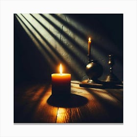 Candlelight In The Dark Canvas Print
