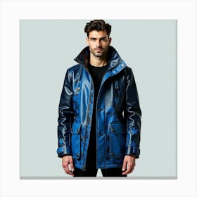 Blue Leather Jacket Canvas Print