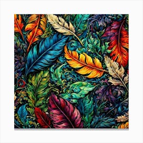 Colorful Feathers 16 Canvas Print