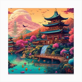 Japanese style Landscape Canvas Print