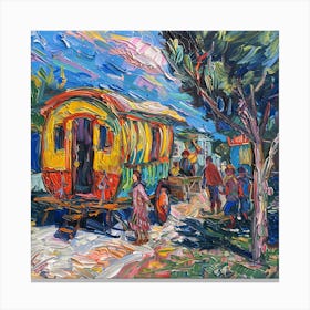 Van Gogh Style. Gypsy Life at Arles Series 2 Canvas Print