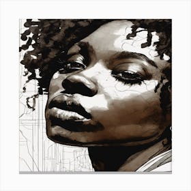 Black Woman With Afro Hair Canvas Print