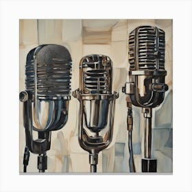 Three Microphones Canvas Print