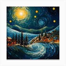 Retro Elegance in Starry Tidings Canvas Print