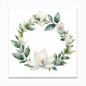 Magnolia Wreath Canvas Print