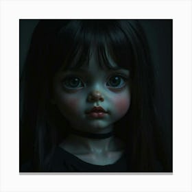 Little Girl In The Dark Canvas Print