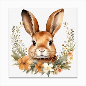 Bunny With Flowers 6 Canvas Print