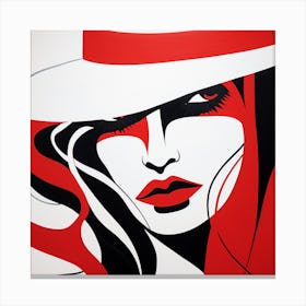 Lady In Red Hat 1 Canvas Print