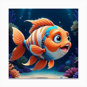 Fish In The Sea Wall Art Canvas Print