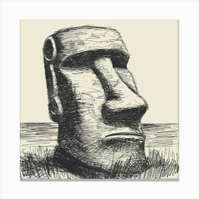 A Easter Island In Chile Hand Drawn Sketch Illus 1720367003 4 Canvas Print