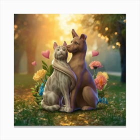 Cat And Dog 1 Canvas Print