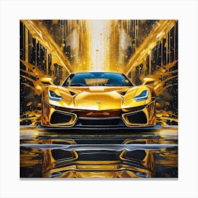 Golden Ferrari Canvas Print