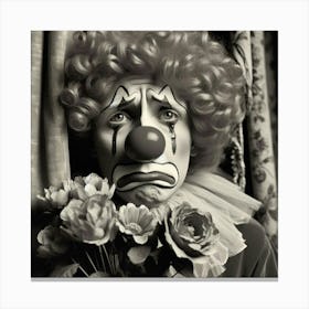 Clown With Flowers 2 Canvas Print