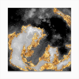 100 Nebulas in Space with Stars Abstract in Black and Gold n.080 Canvas Print