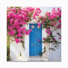 Greece Blue Door Canvas Print