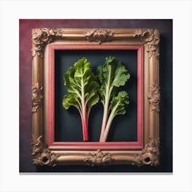 Rhubarb As A Frame Mysterious (7) Canvas Print