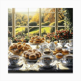 Breakfast In Bed Art Canvas Print