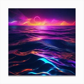 Psychedelic Ocean Wallpaper Canvas Print