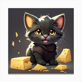 Cute Animal Characters A Twitch Emote Of A Really Cute Black K 1 Canvas Print