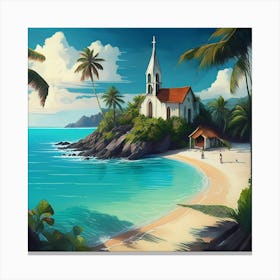 Church On The Beach 12 Canvas Print