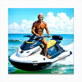 Mandela On Jet Ski Canvas Print