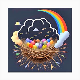 Rainbow In The Nest 1 Canvas Print