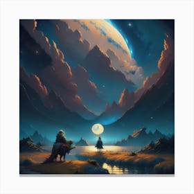 Celestial Starry Night Canvas Print