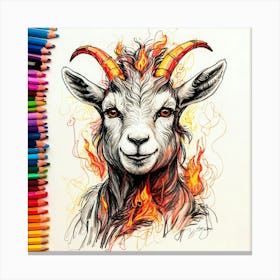 Goat With Horns 25 Canvas Print