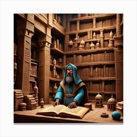Wizard In A Library Canvas Print
