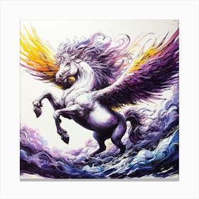 Unicorn Painting, Pegasus Canvas Print